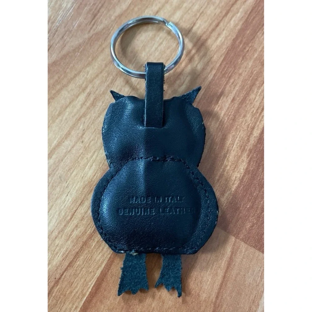 Genuine‎ Leather Owl Keychain